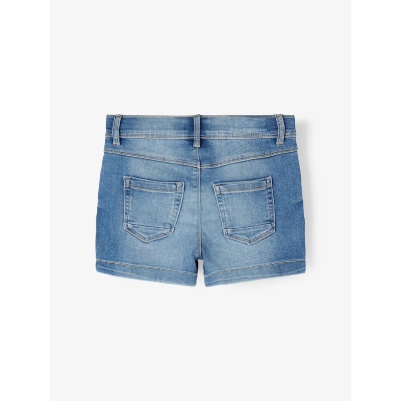 NAME IT Kids Salli Denim Tindy Slim Shorts - Light Blue Denim