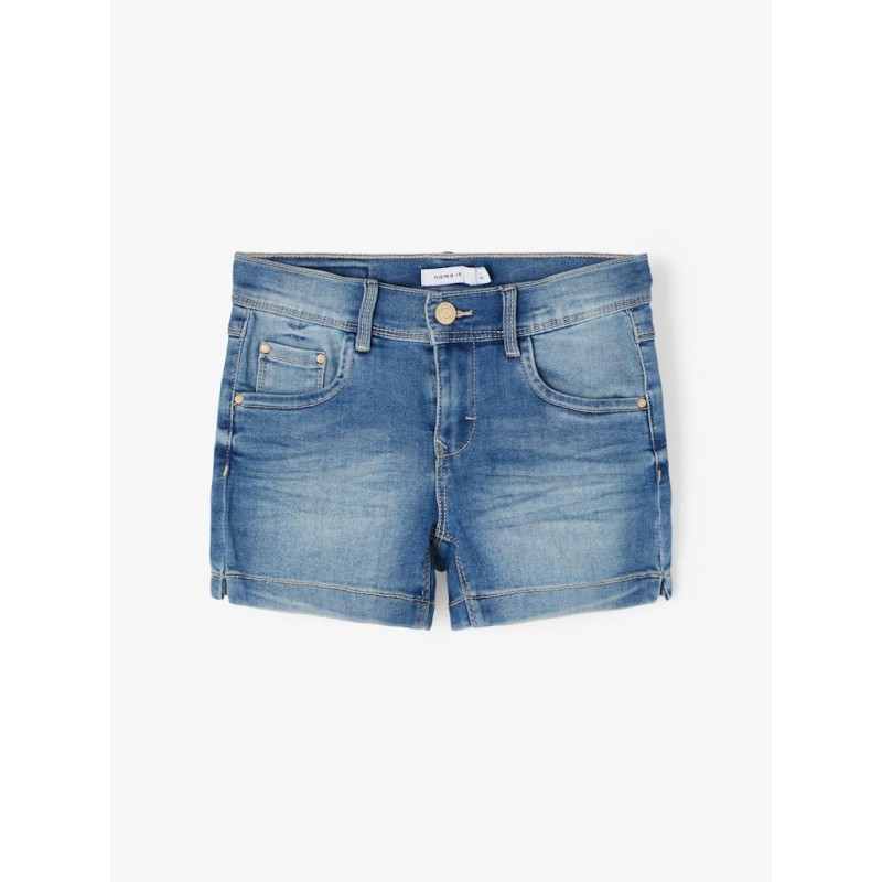 NAME IT Kids Salli Denim Tindy Slim Shorts - Light Blue Denim