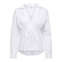 JDY Mio L/S Figursyet Skjorte - Hvid