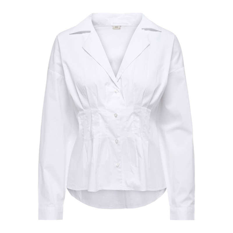 JDY Mio L/S Figursyet Skjorte - Hvid