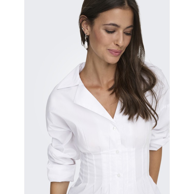 JDY Mio L/S Figursyet Skjorte - Hvid