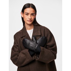 PIECES Nellie New Læder Vanter - Sort