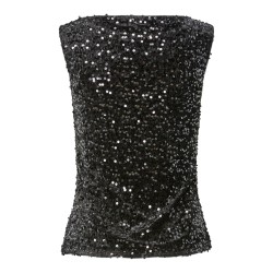 PIECES Kam Top - Sort / Black Sequins