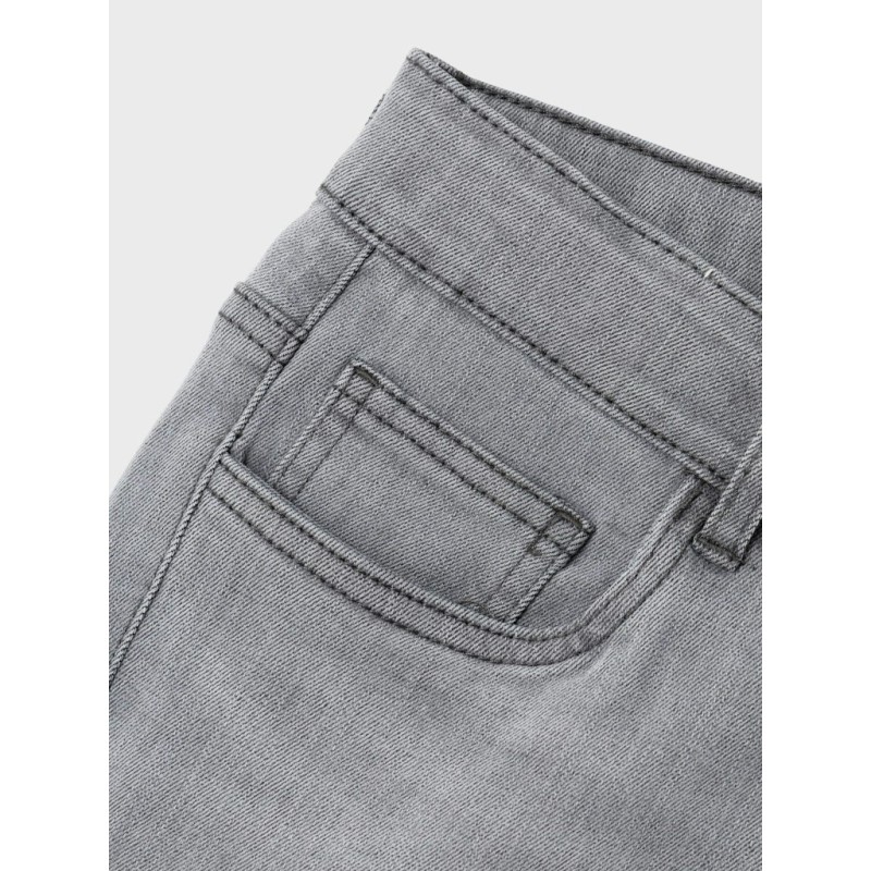 LMTD Tariannes Denim Lavtaljede Straight Bukser - Grey Denim