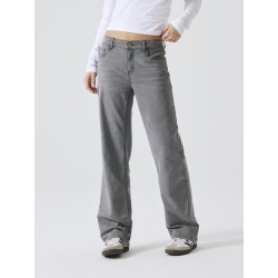 LMTD Tariannes Denim Lavtaljede Straight Bukser - Grey Denim