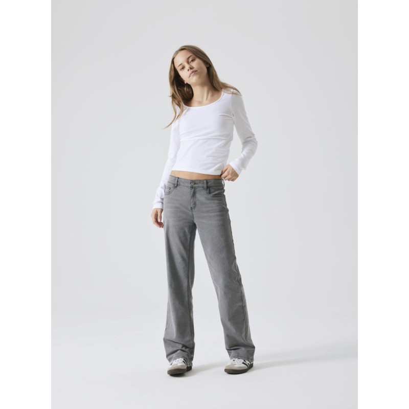 LMTD Tariannes Denim Lavtaljede Straight Bukser - Grey Denim