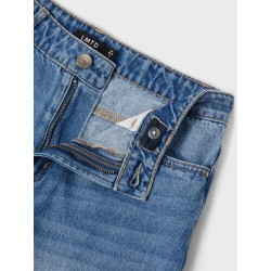 LMTD Letdizza Denim Højtaljede Bukser - Medium Blue Denim