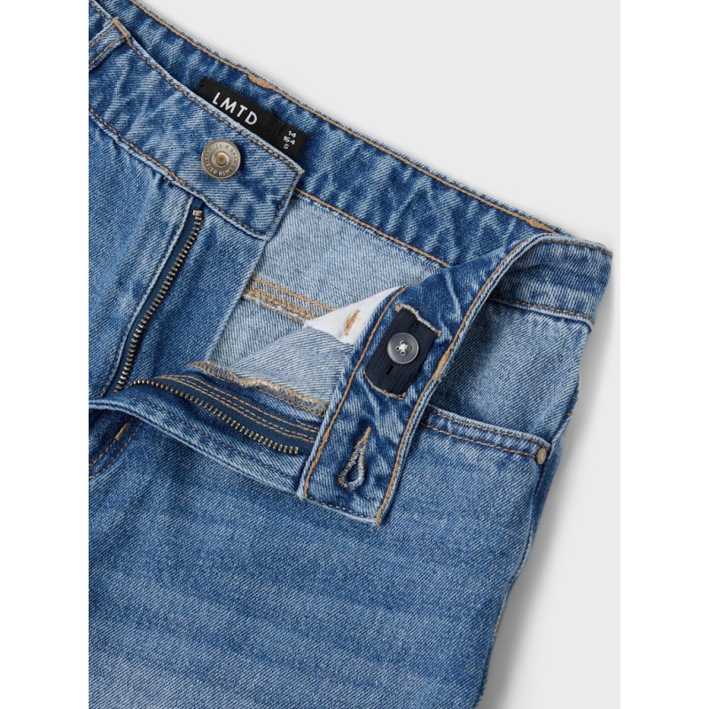 LMTD Letdizza Denim Højtaljede Bukser - Medium Blue Denim