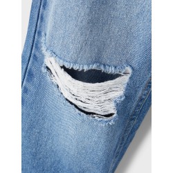 LMTD Letdizza Denim Højtaljede Bukser - Medium Blue Denim