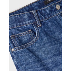 LMTD Letizza Højtaljede Straight Denim Bukser - Dark Blue Denim