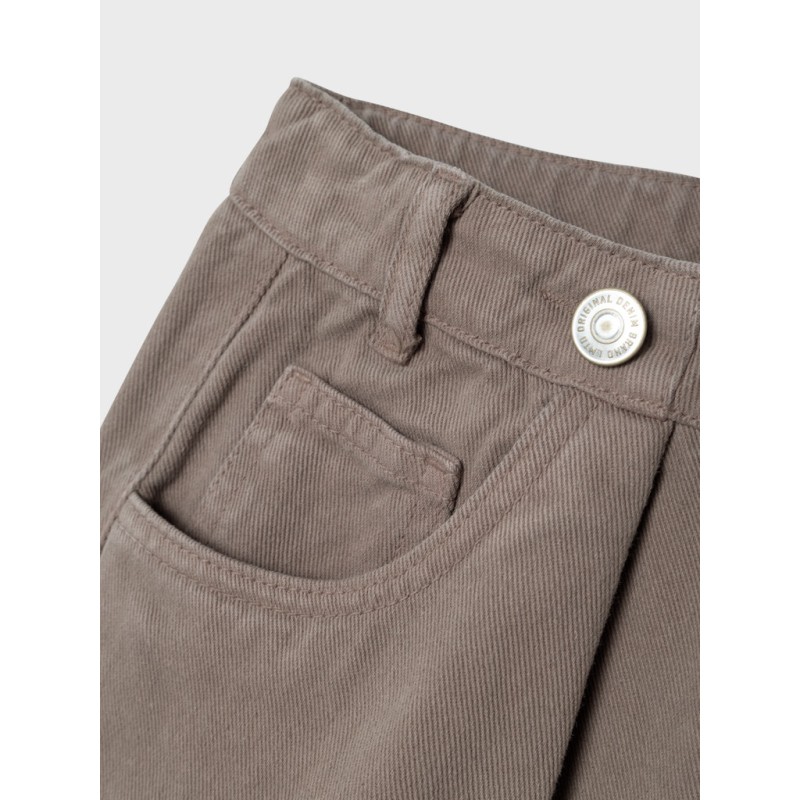 LMTD Lizza Twill Højtaljede Brede Bukser - Chocolate Chip