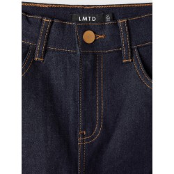 LMTD Tejas Denim HW Straight Fit Jeans - Dark Blue Denim