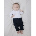 NAME IT Baby Holger L/S Polo Bodystocking - Bright Hvid