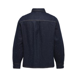 ONLY CARMAKOMA Maggie May L/S Denim Skjorte - Dark Blue Denim