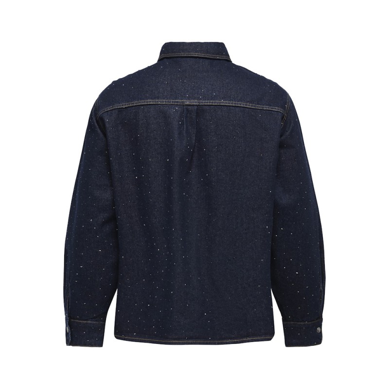 ONLY CARMAKOMA Maggie May L/S Denim Skjorte - Dark Blue Denim