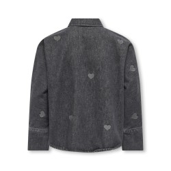 KIDS ONLY Grace Heart Denim Skjorte - Washed Black