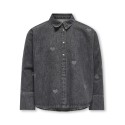 KIDS ONLY Grace Heart Denim Skjorte - Washed Black
