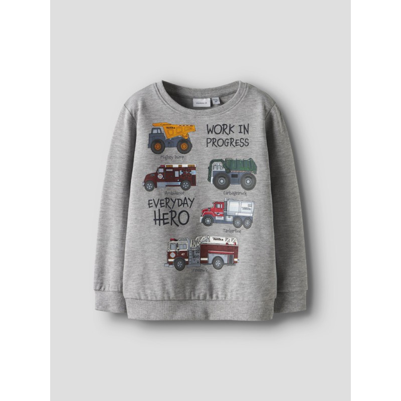 NAME IT MINI Orson Tonka Sweatshirt - Grey Melange
