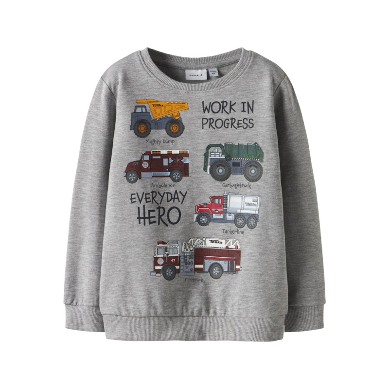 NAME IT MINI Orson Tonka Sweatshirt - Grey Melange