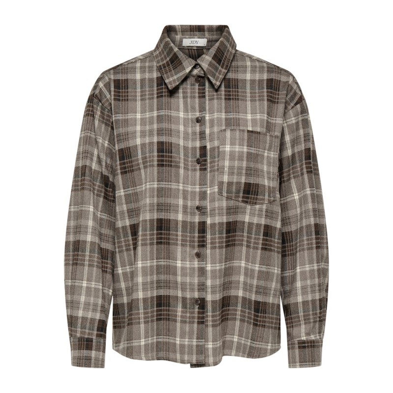 JDY Maddie L/S Skjorte - Sandshell / Grey & Brown