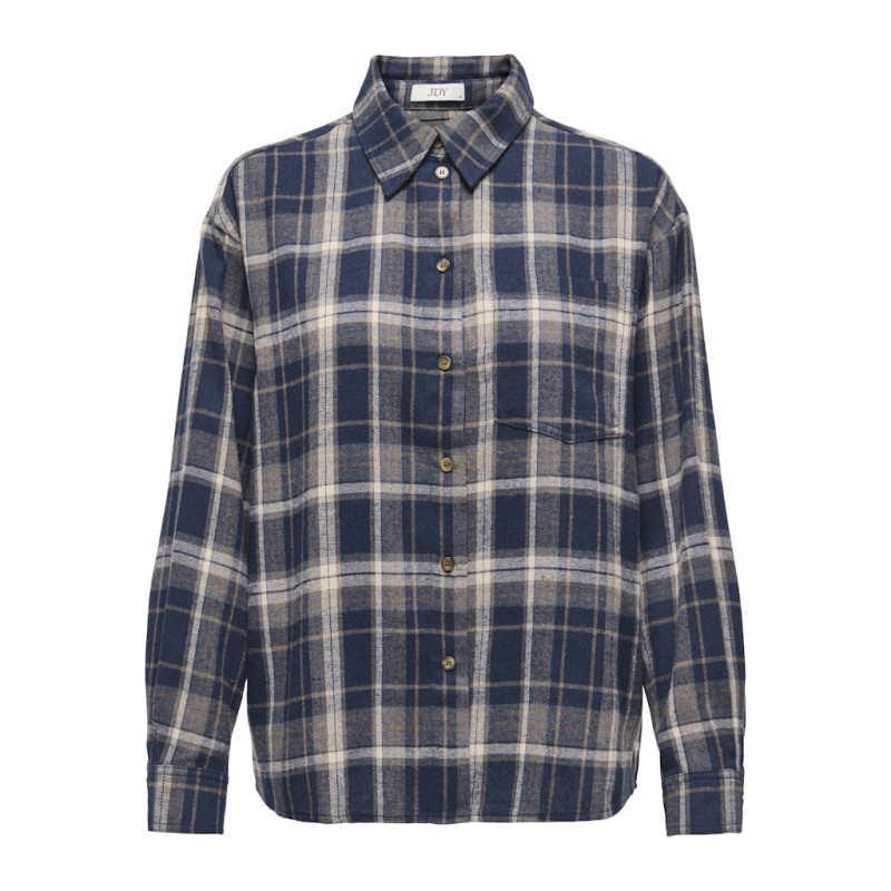 JDY Maddie L/S Skjorte - Sky Captain / Caribou & Pale Taupe