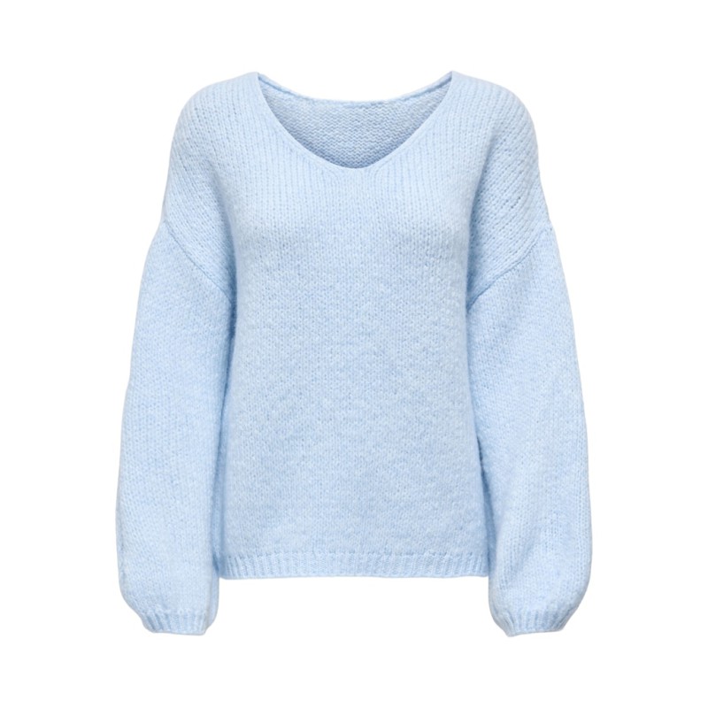 JDY Dinea L/S Vendbar Strik Pullover - Cashmere Blue