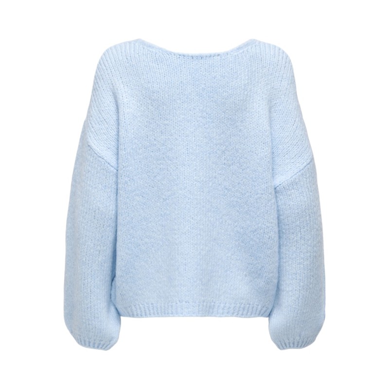 JDY Dinea L/S Vendbar Strik Pullover - Cashmere Blue