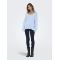 JDY Dinea L/S Vendbar Strik Pullover - Cashmere Blue