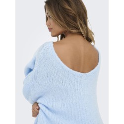 JDY Dinea L/S Vendbar Strik Pullover - Cashmere Blue