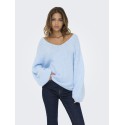 JDY Dinea L/S Vendbar Strik Pullover - Cashmere Blue