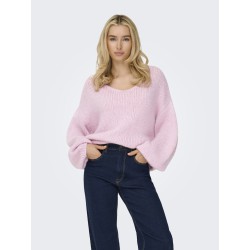 JDY Dinea L/S Vendbar Strik Pullover - Fragrant Lilac