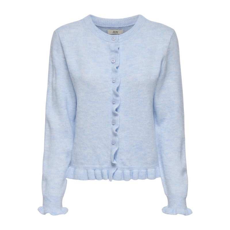 JDY Letty L/S Strik Cardigan Med Flæser - Cashmere Blue