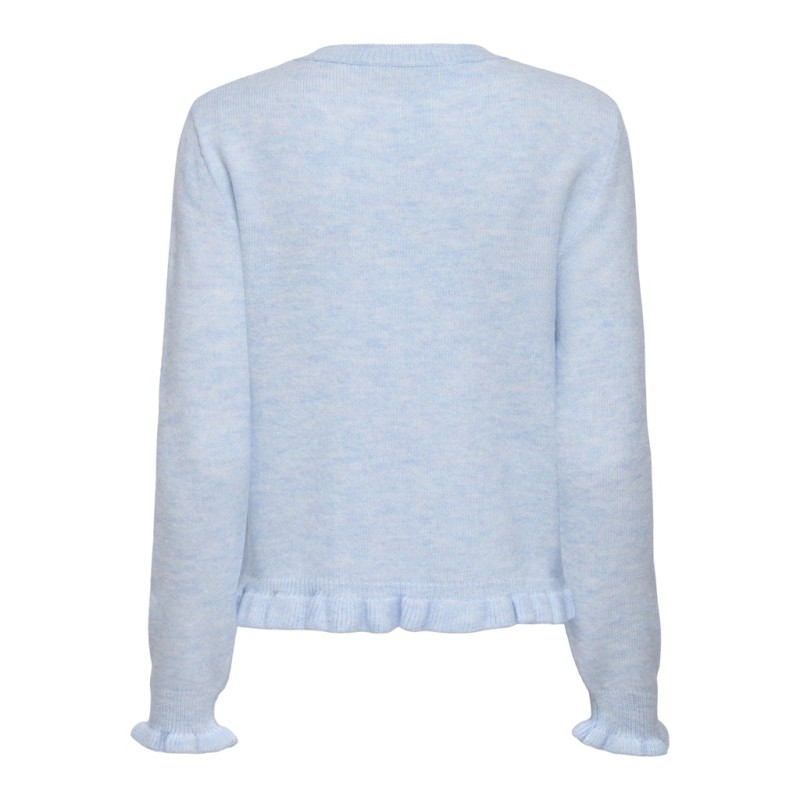JDY Letty L/S Strik Cardigan Med Flæser - Cashmere Blue