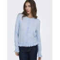 JDY Letty L/S Strik Cardigan Med Flæser - Cashmere Blue
