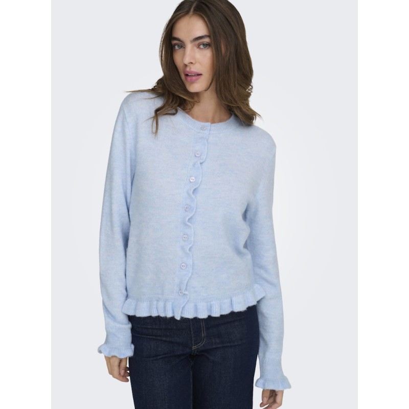 JDY Letty L/S Strik Cardigan Med Flæser - Cashmere Blue