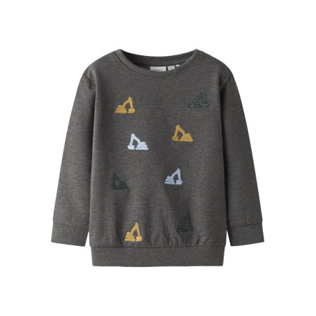 NAME IT MINI Sandro L/S Sweatshirt - Dark Grey Melange