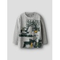 NAME IT MINI Sennet L/S Bluse - Grey Melange