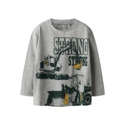 NAME IT MINI Sennet L/S Bluse - Grey Melange