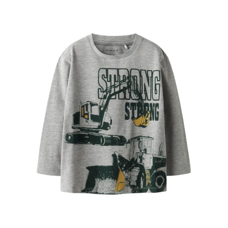 NAME IT MINI Sennet L/S Bluse - Grey Melange