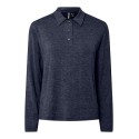 PIECES Ritt L/S Polo - Maritime Blue