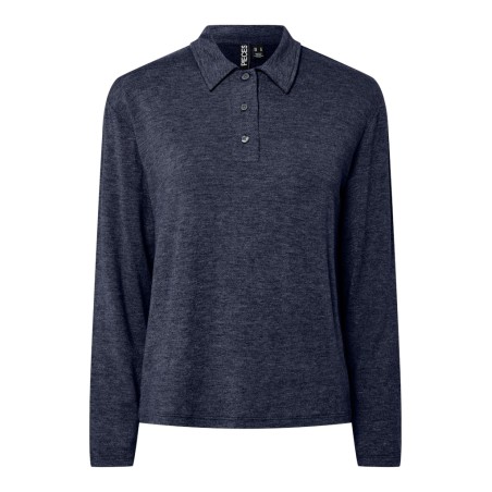 PIECES Ritt L/S Polo - Maritime Blue