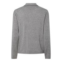 PIECES Ritt L/S Polo - Medium Grey Melange