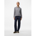 PIECES Ritt L/S Polo - Medium Grey Melange