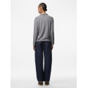 PIECES Ritt L/S Polo - Medium Grey Melange