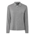PIECES Ritt L/S Polo - Medium Grey Melange