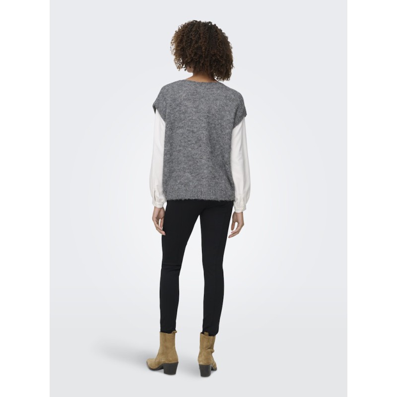 ONLY Azu Strik Vest - Dark Grey Melange