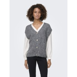 ONLY Azu Strik Vest - Dark Grey Melange