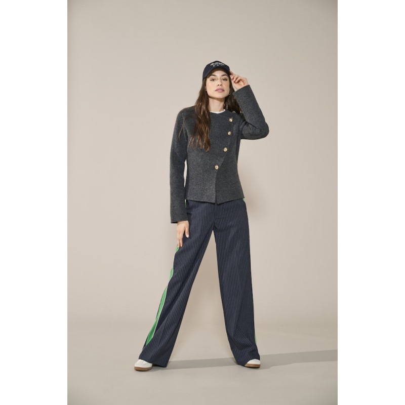 ONLY Mella L/S Strik Jakke - Dark Grey Melange