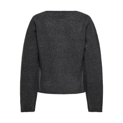 ONLY Mella L/S Strik Jakke - Dark Grey Melange