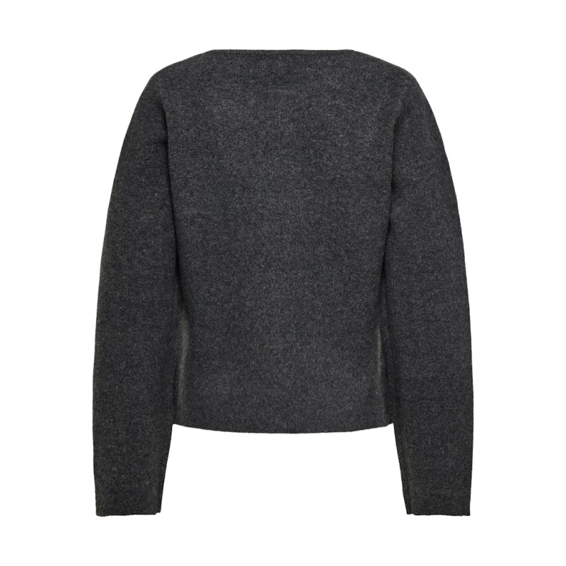 ONLY Mella L/S Strik Jakke - Dark Grey Melange